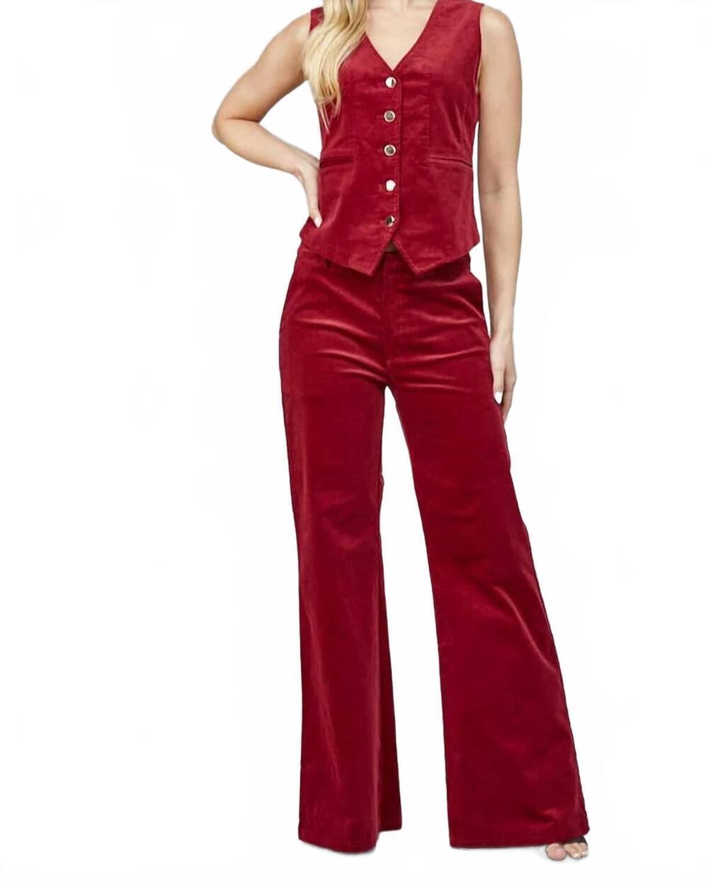 NEW FATE women's coco wide-leg pants in wine